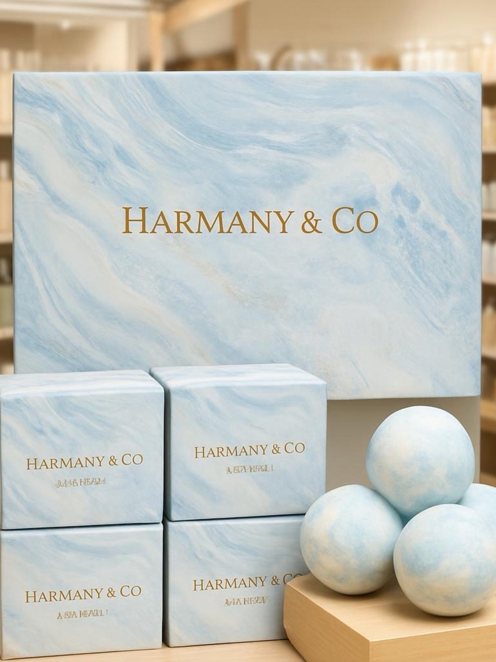 New York & Company Blue Marble Bath Bomb Set